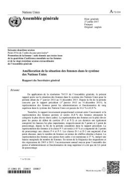 Amélioration de la situation des femmes dans le système des Nations Unies : Rapport du Secrétaire général (2017)